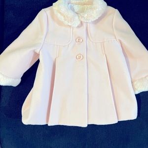 Mayoral Baby Girl Pink Coat with Fur Trim